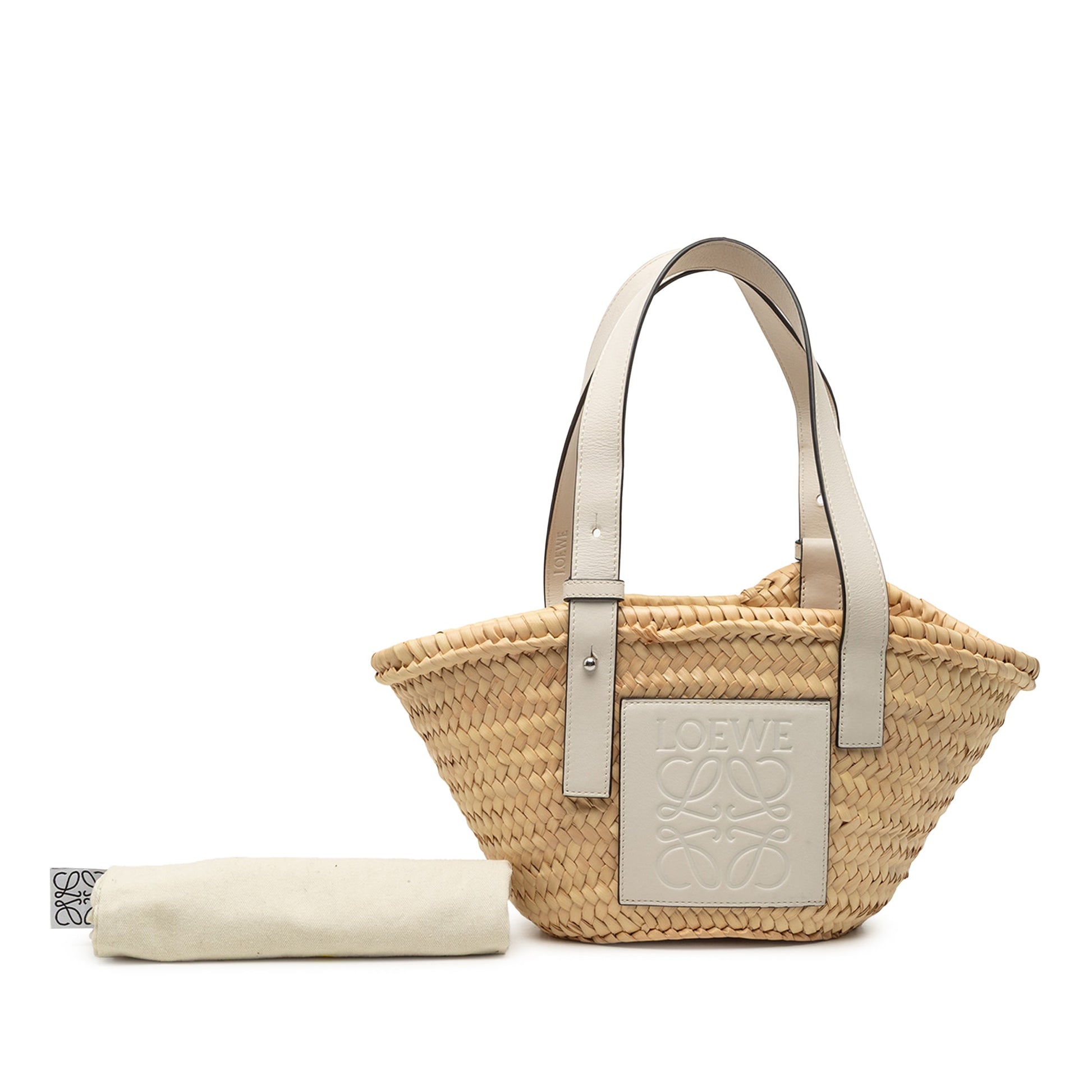 LOEWE Small Raffia Anagram Basket Tote
