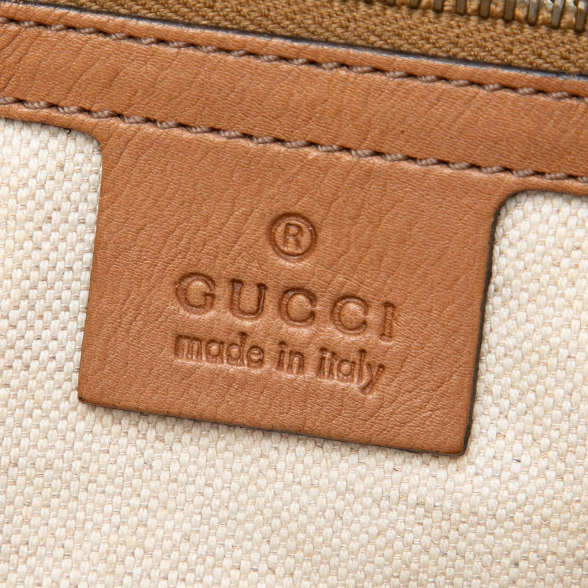 Gucci Medium GG Canvas Web Rania Top Handle Bag — Beige