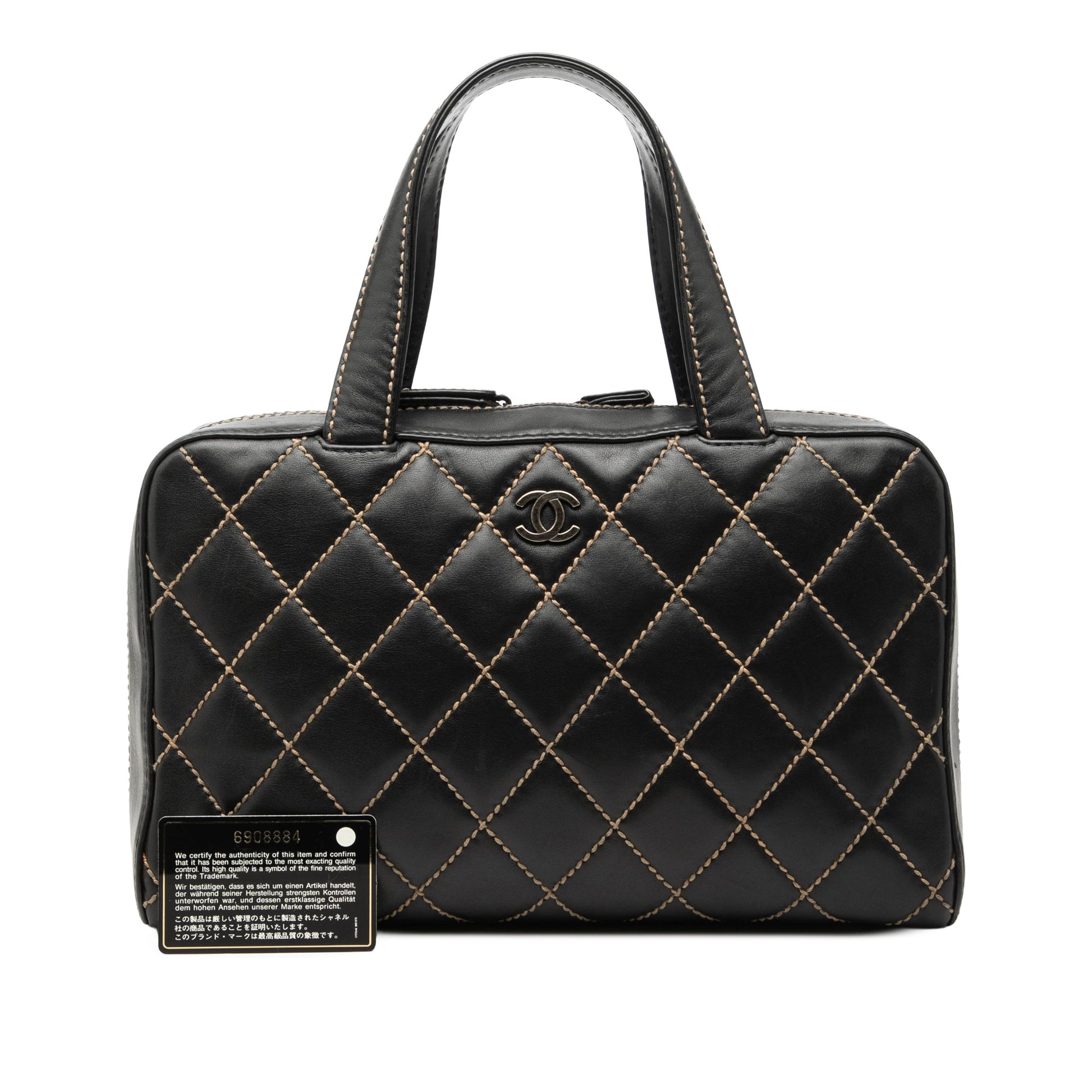 Chanel CC Lambskin Wild Stitch Handbag