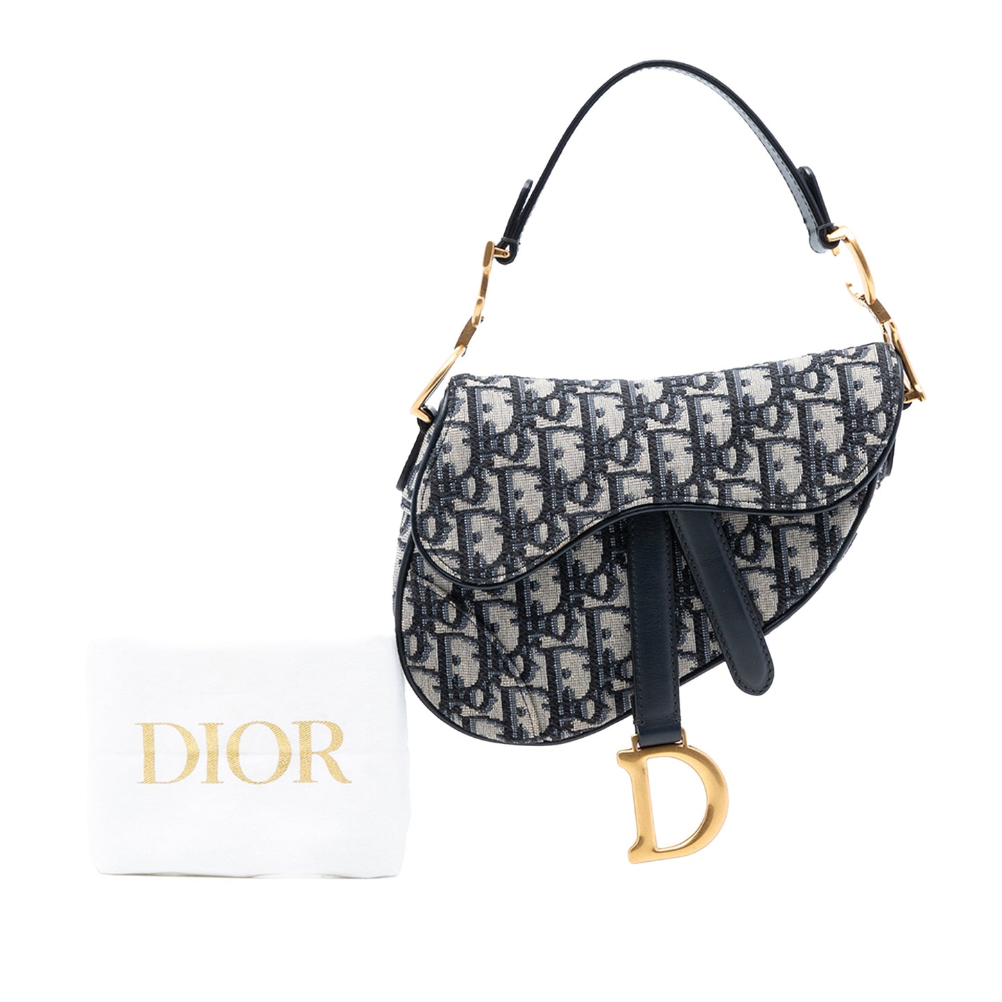 Dior Mini Oblique Canvas Saddle Bag
