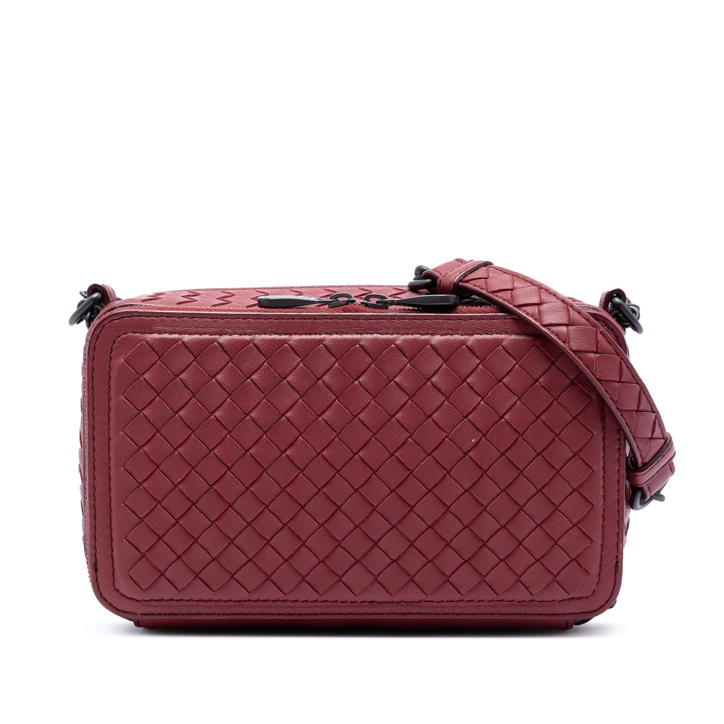 Bottega Veneta Nappa Intrecciato Double Zip Shoulder Bag