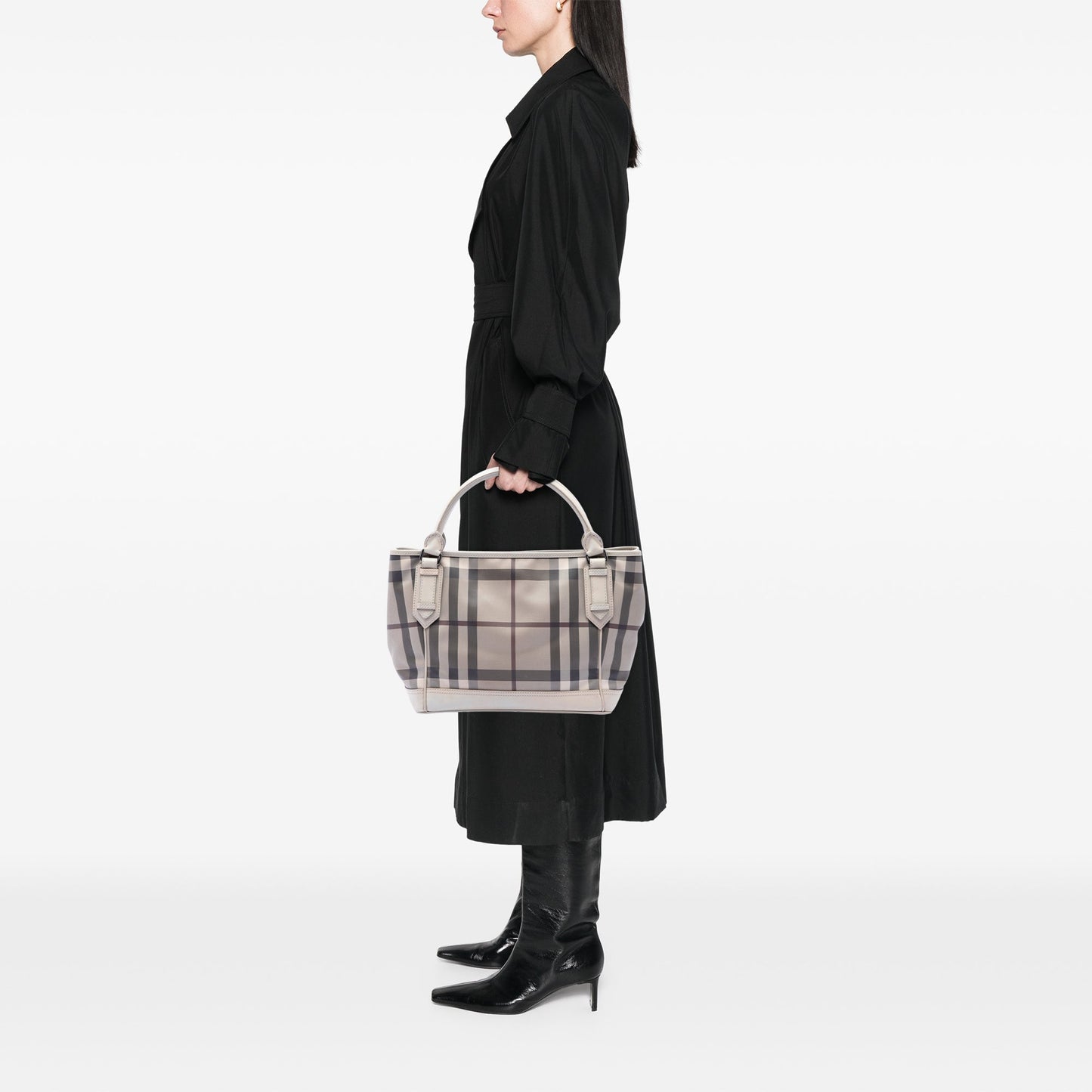 Burberry Smoke Check Coated Canvas Tote