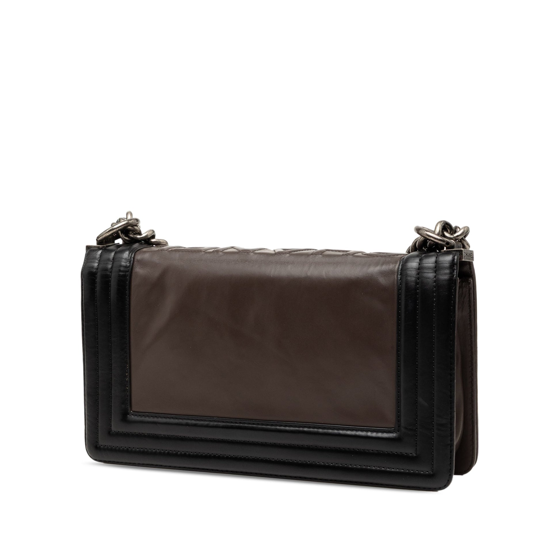 Chanel Old Medium Bicolor Glazed Calfskin Boy Flap