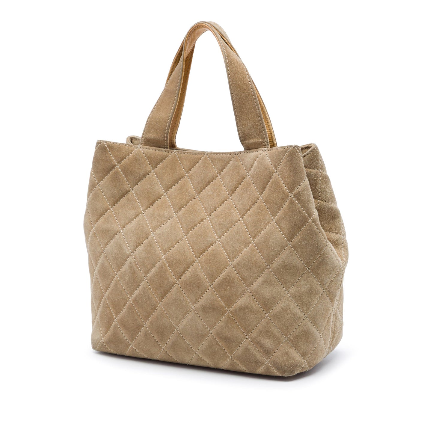 Chanel Mini CC Quilted Suede Shopping Tote