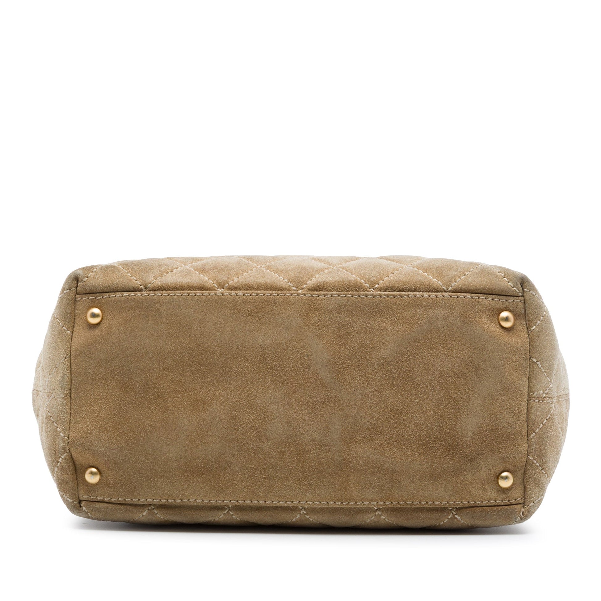 Chanel Mini CC Quilted Suede Shopping Tote
