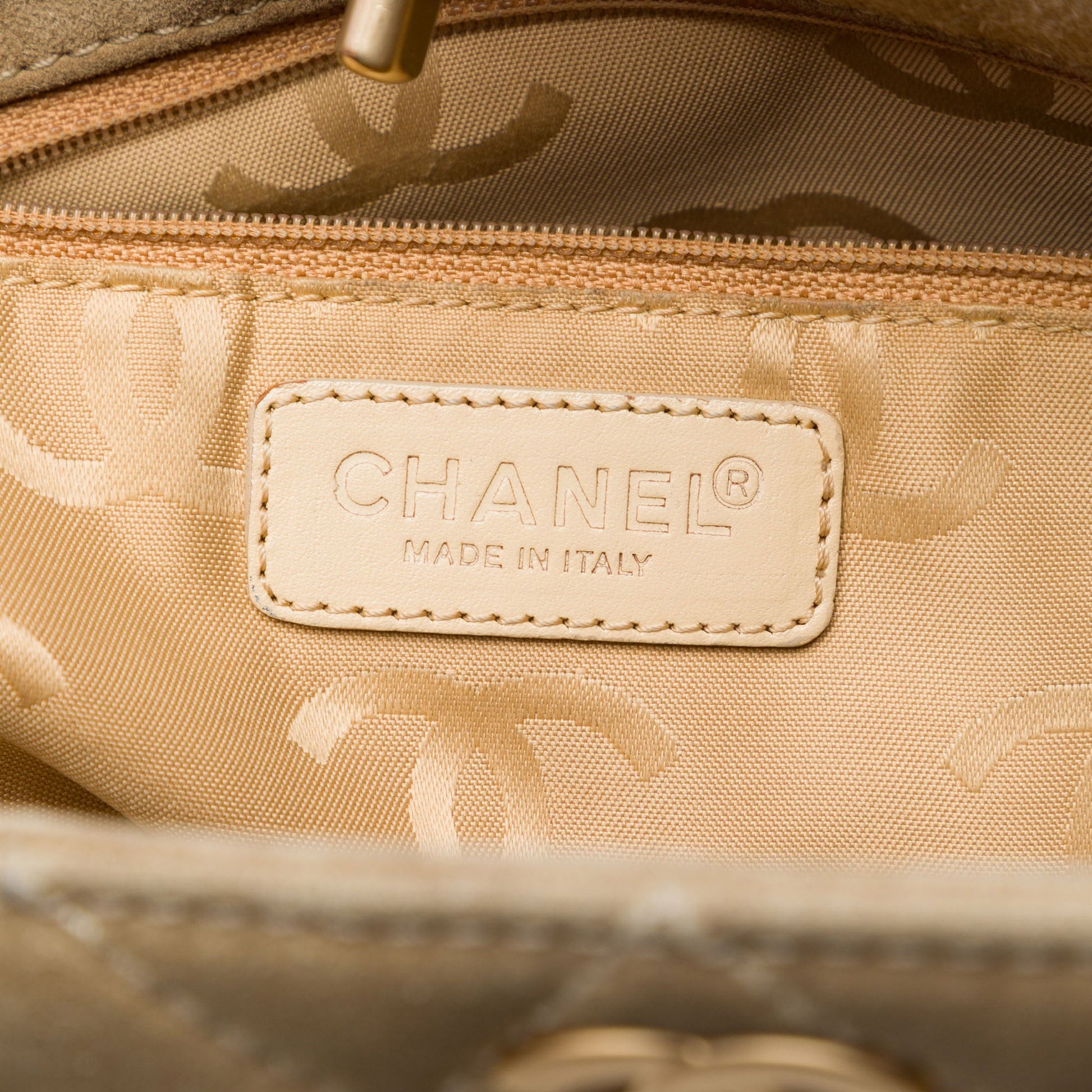 Chanel Mini CC Quilted Suede Shopping Tote