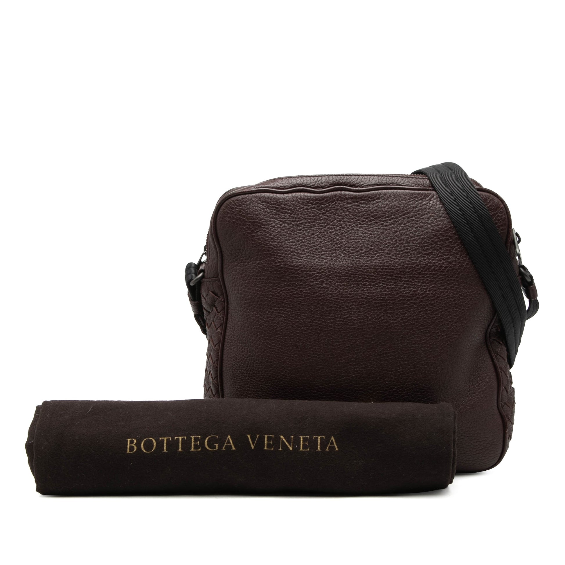 Intrecciato Trimmed Nappa Messenger Bag