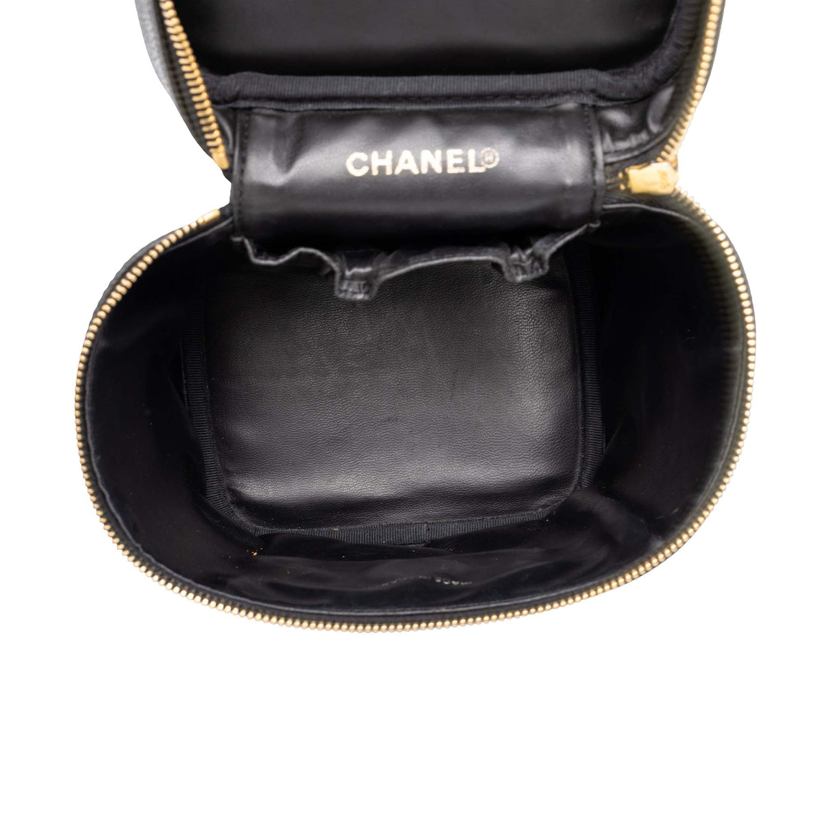 Chanel CC Caviar Vanity Bag — Black