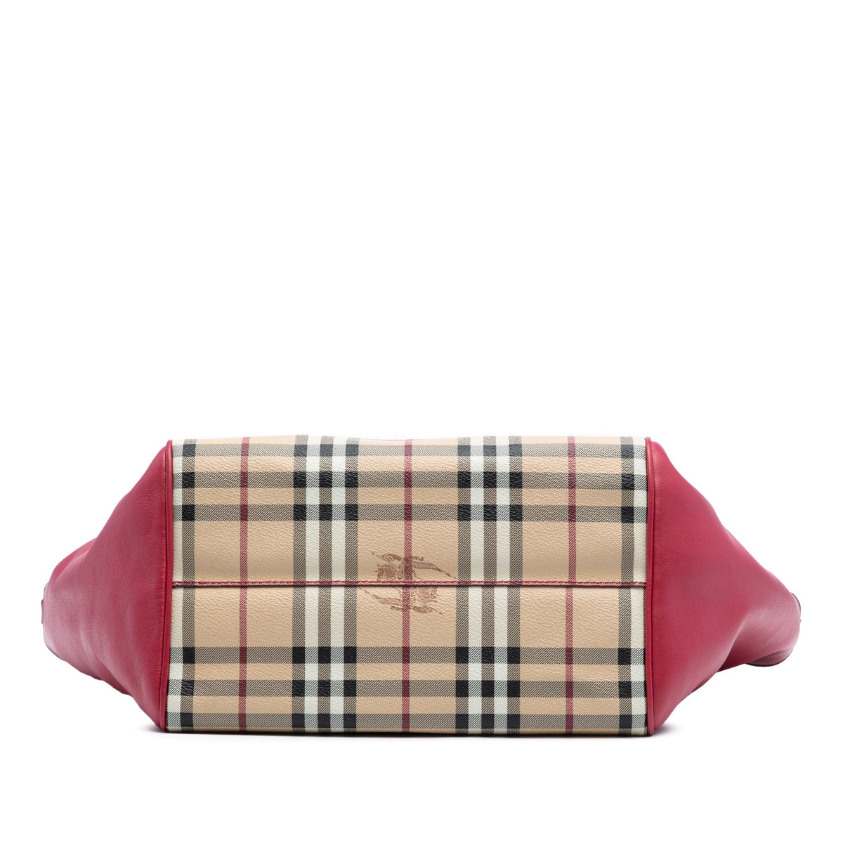 Burberry Small Haymarket Check Coated Canvas and Calfskin Canterbury Tote — Beige