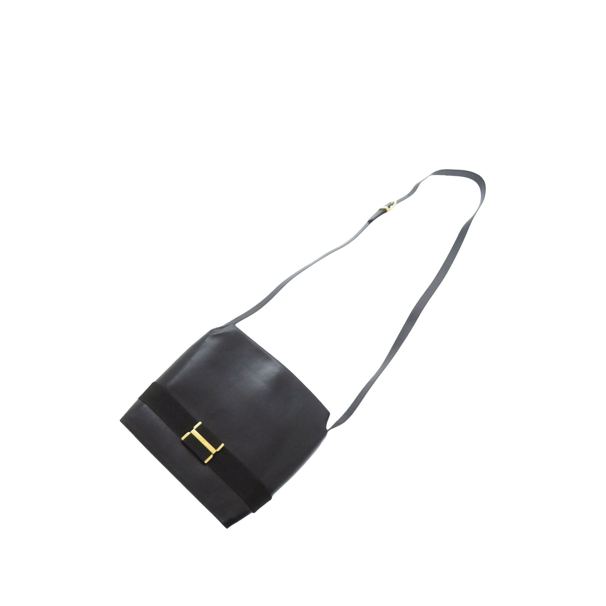 Ferragamo Leather Gancini Crossbody Bag — Black