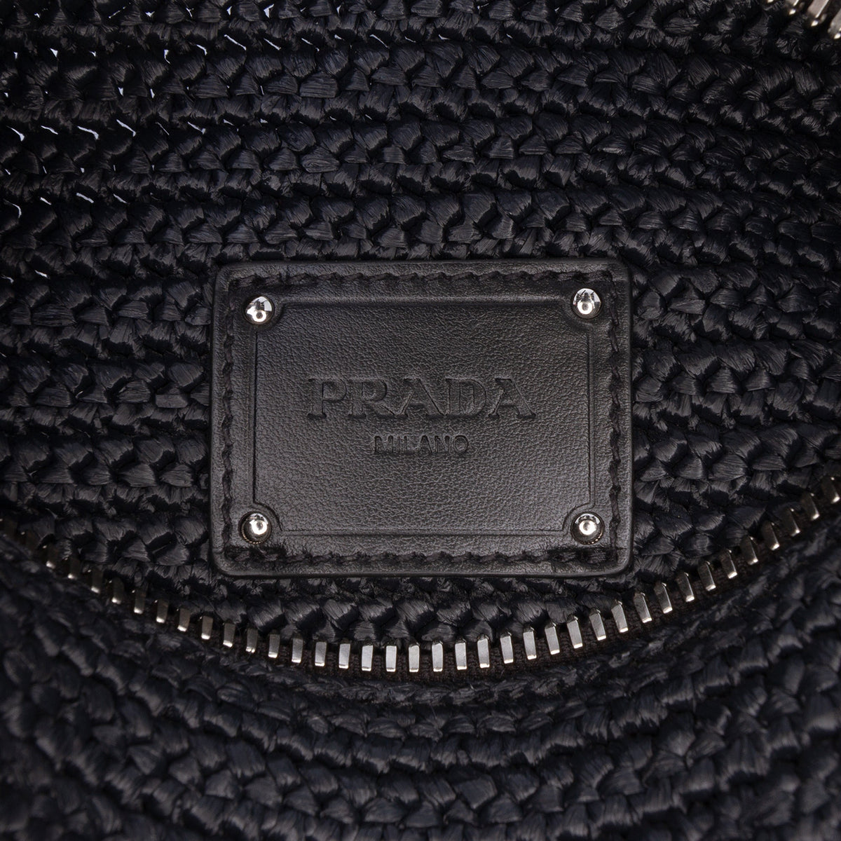 Prada Raffia Effect Crochet Crossbody
