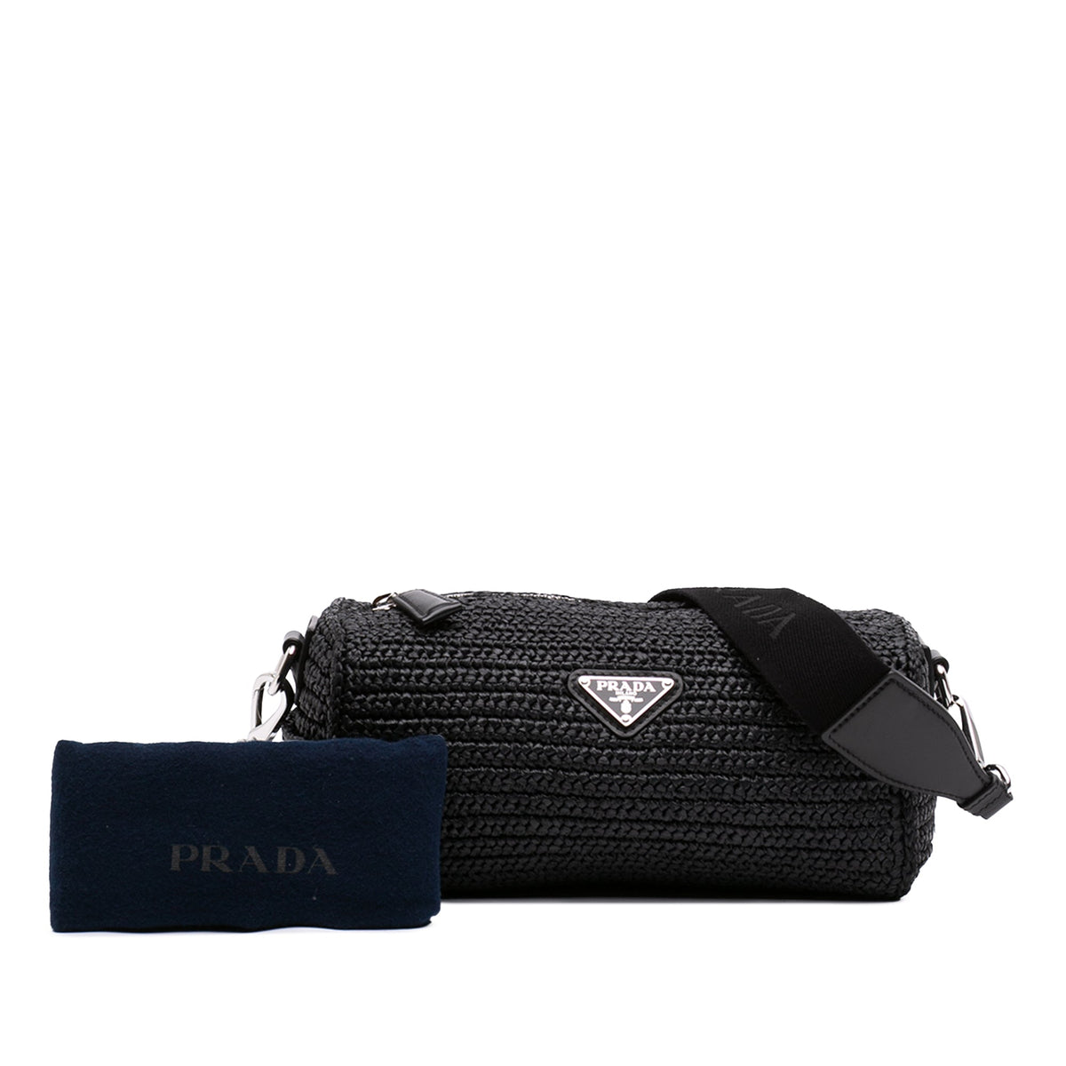 Prada Raffia Effect Crochet Crossbody
