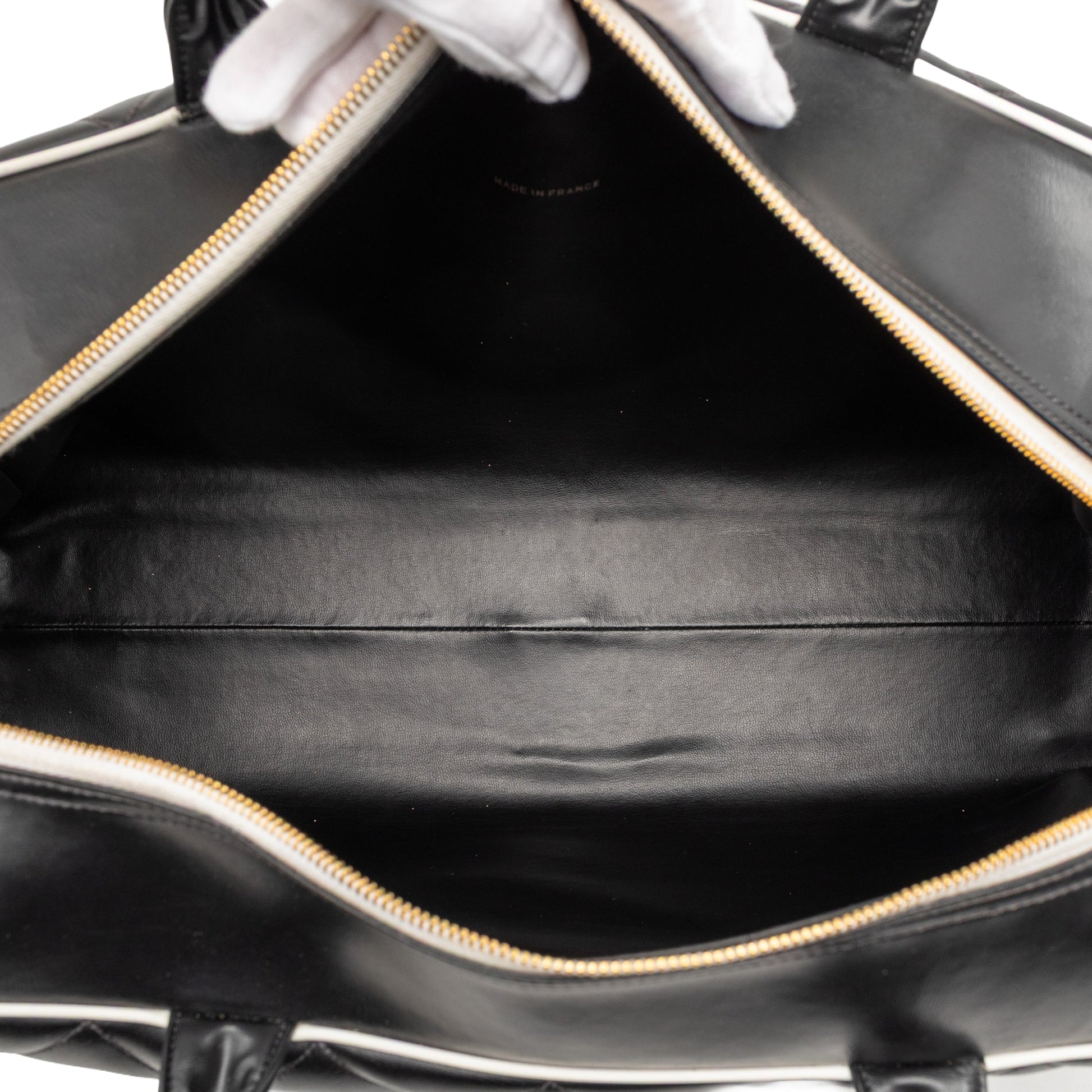 Chanel Quilted Calfskin Logo Bowler Weekend Bag