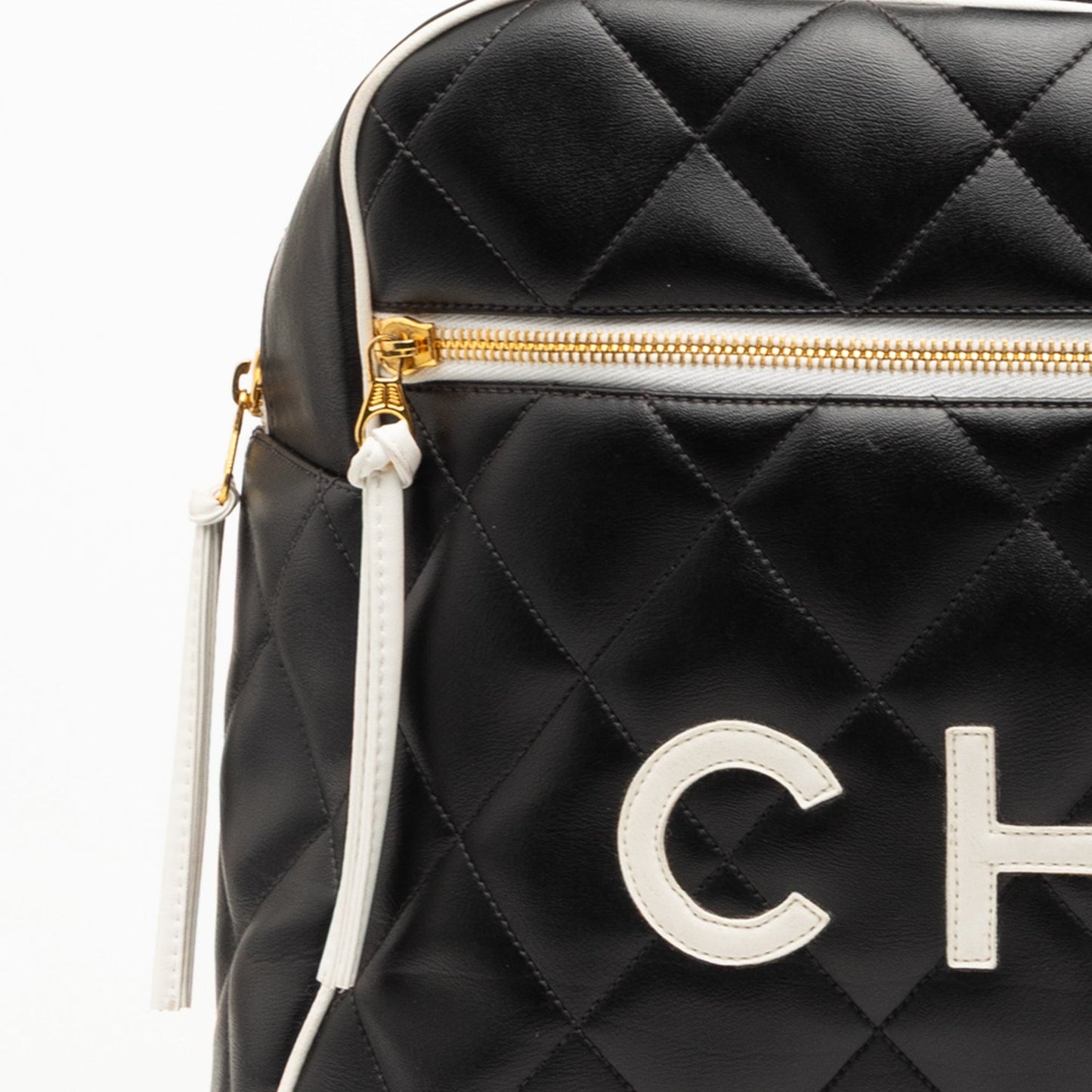 Chanel Quilted Calfskin Logo Bowler Weekend Bag