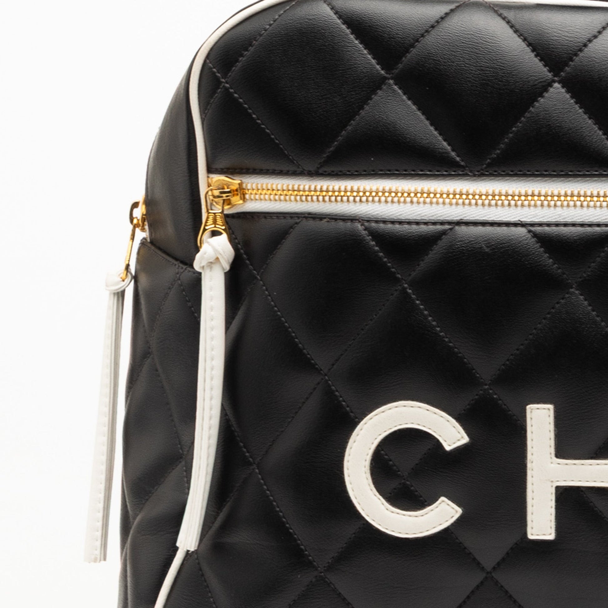 Chanel Quilted Calfskin Logo Bowler Weekend Bag