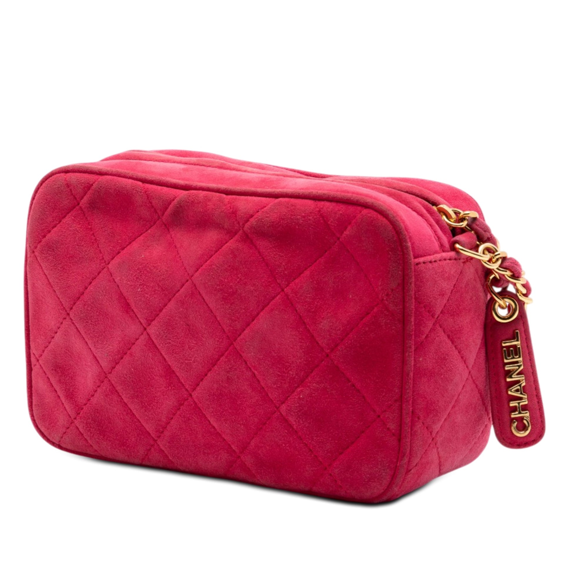 Chanel CC Quilted Suede Camera Bag