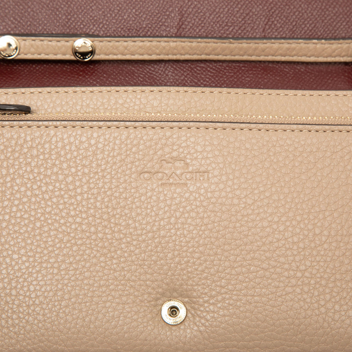 Coach Pebbled Leather Anna Foldover Clutch Crossbody