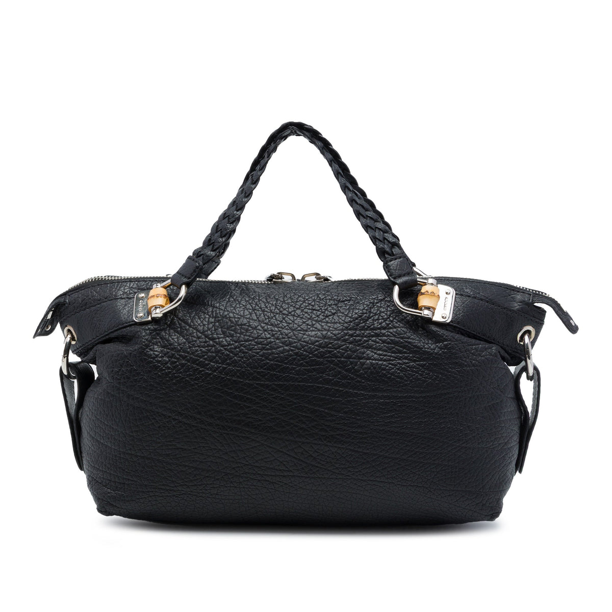 Gucci Medium Calfskin Bamboo Bar Tote — Black