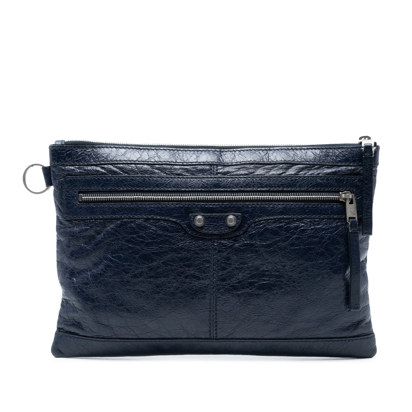 Balenciaga Lambskin Motocross Classic Clip M Clutch