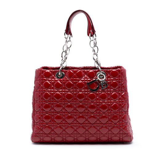 Dior Large Patent Cannage Soft Zipped Lady Dior Shopping Tote