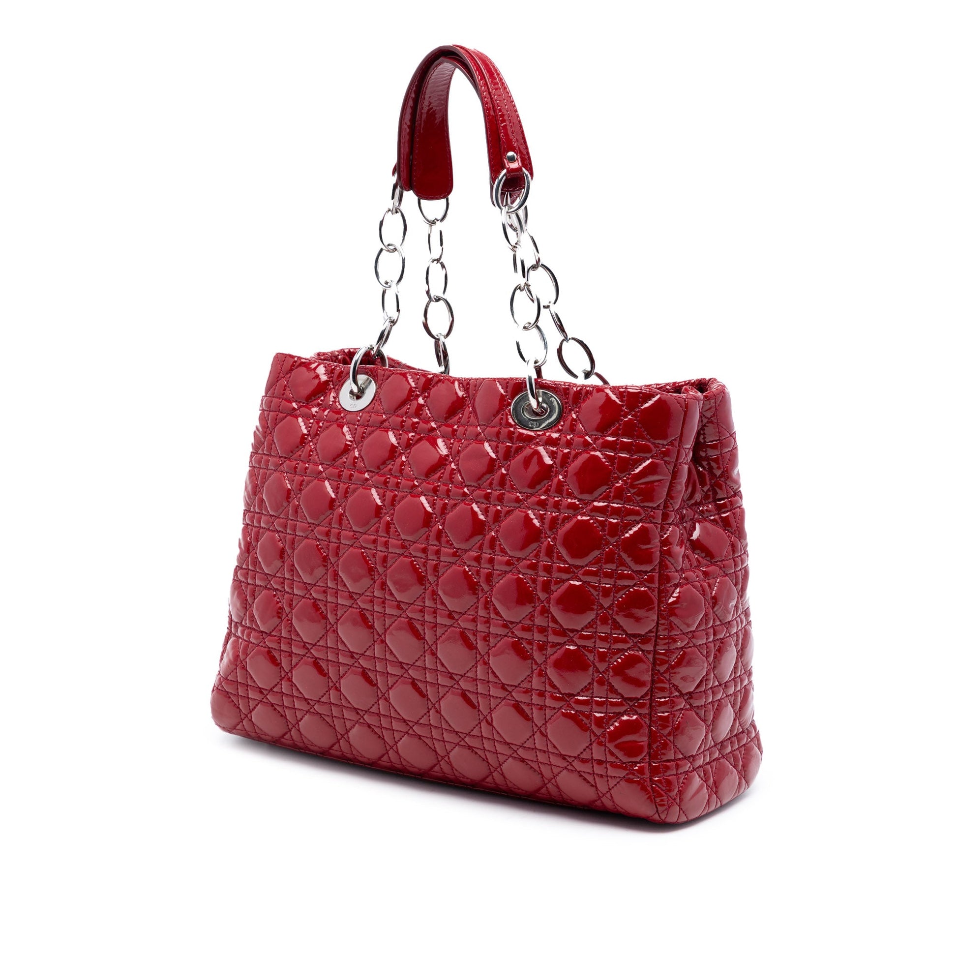 Dior Large Patent Cannage Soft Zipped Lady Dior Shopping Tote