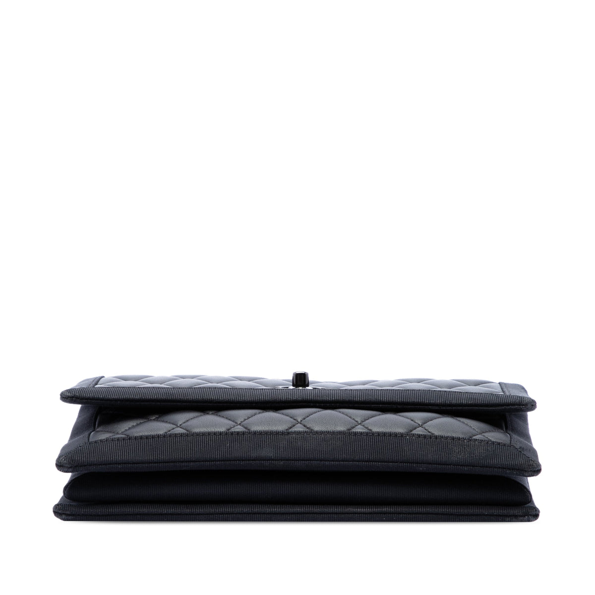 Chanel CC Quilted Lambskin and Grosgrain So Black Flap
