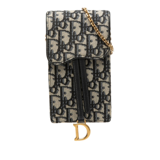 Dior Oblique Canvas Vertical Saddle Pouch