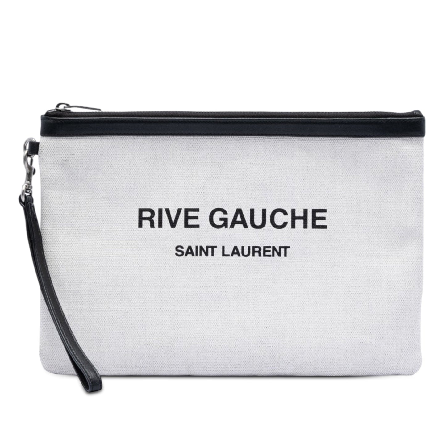 Saint Laurent Canvas Rive Gauche Wristlet Clutch