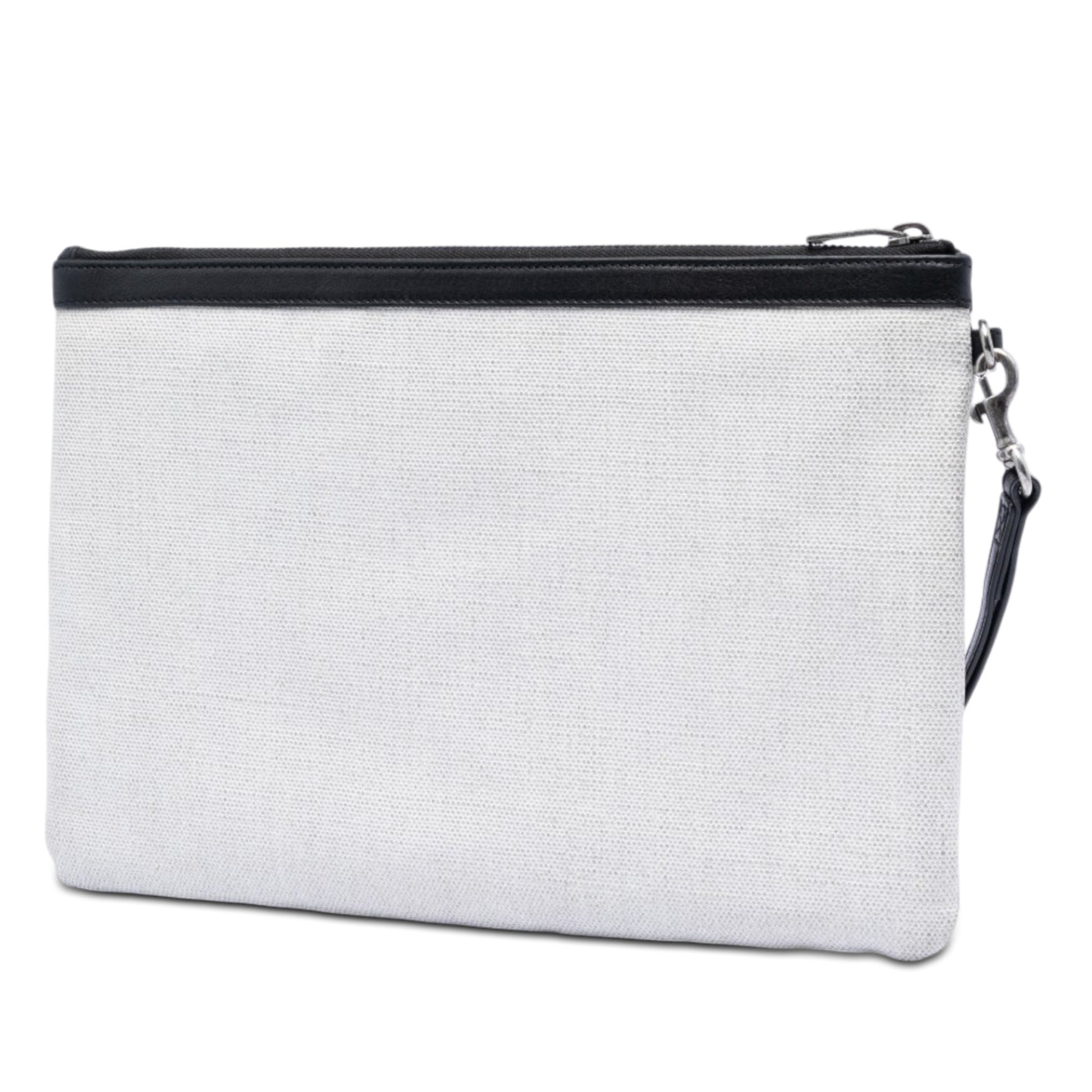 Saint Laurent Canvas Rive Gauche Wristlet Clutch