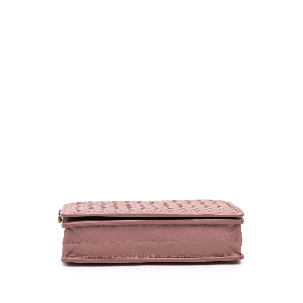 Bottega Veneta Nappa Intrecciato Wallet on Chain — Brown