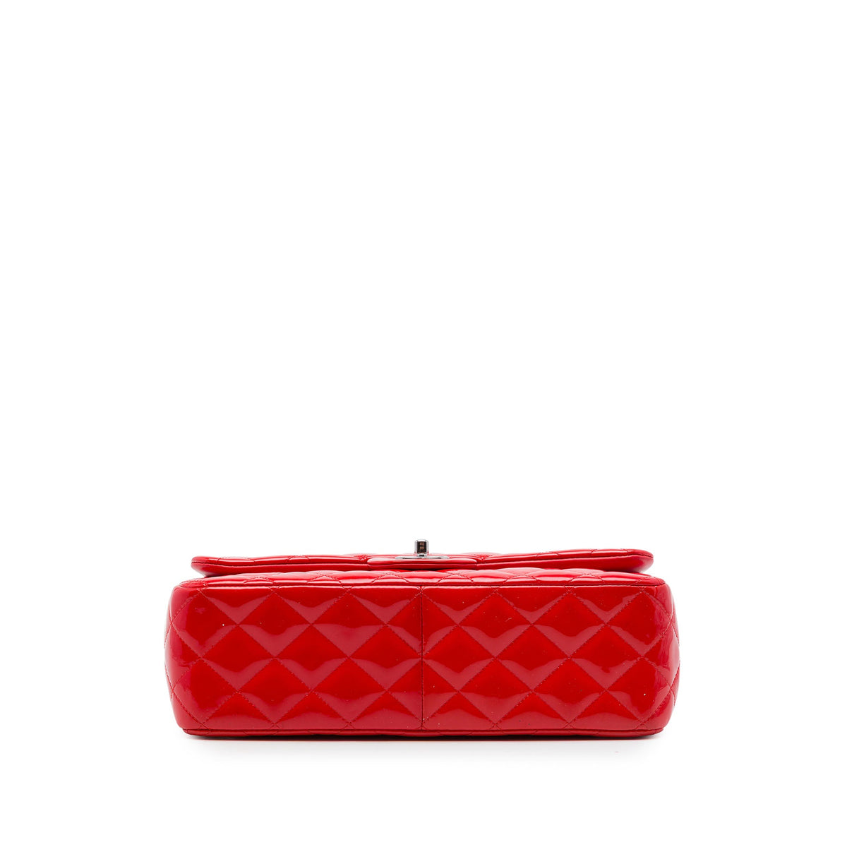 Chanel Jumbo Classic Patent Double Flap — Red