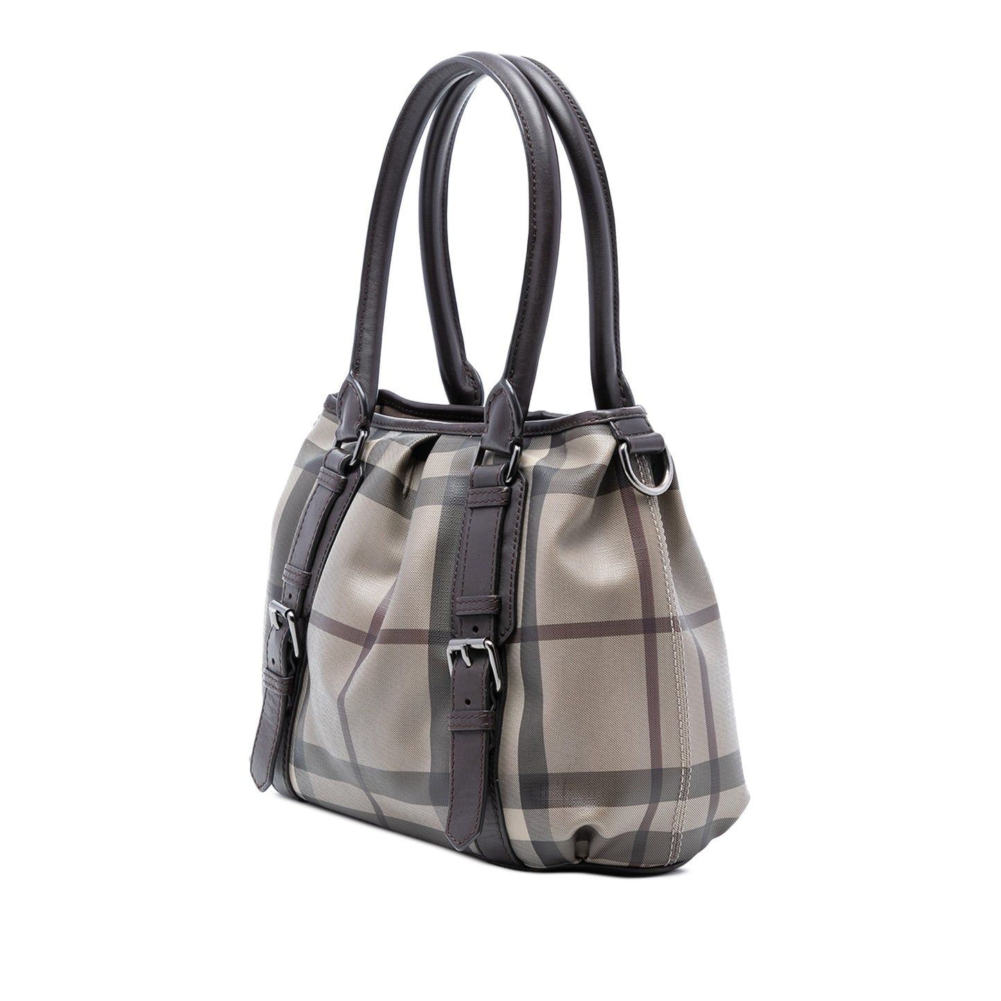 Burberry Small Smoke Check Coated Canvas Northfield Satchel