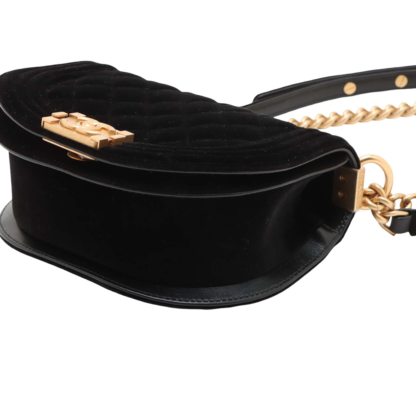 Chanel Small Quilted Velvet Boy Messenger Bag