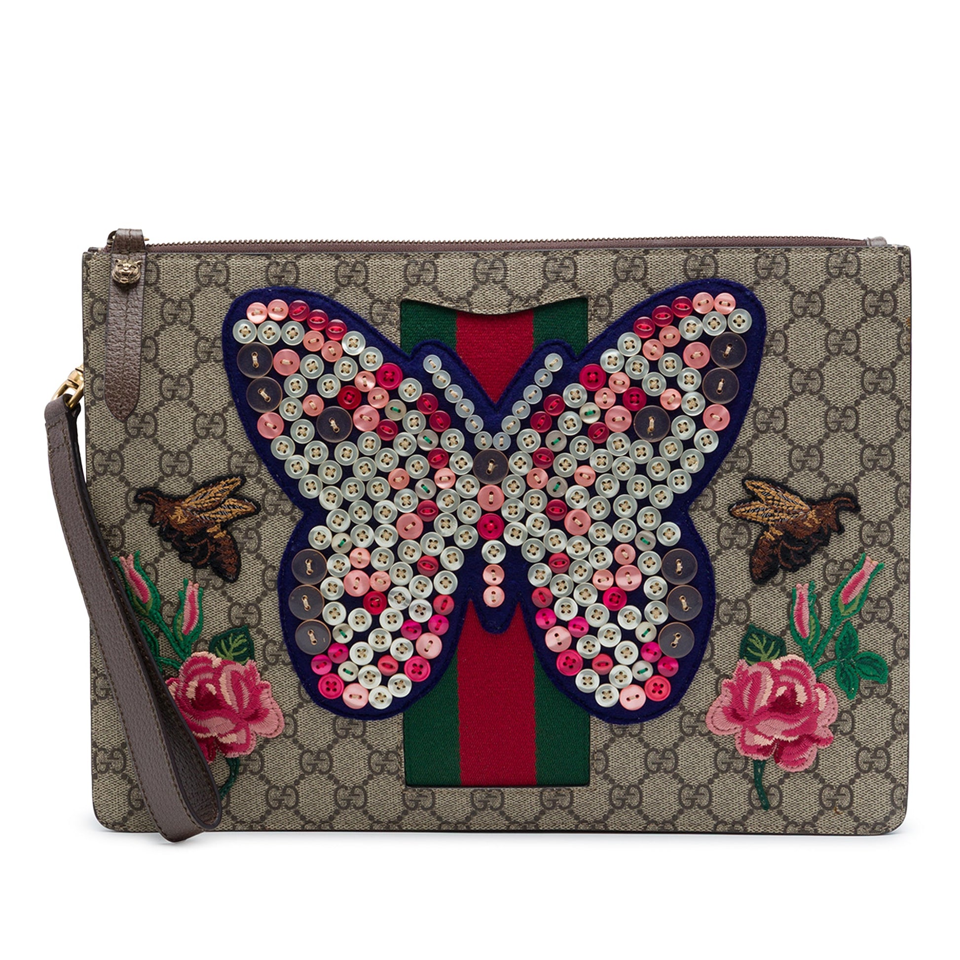 Gucci GG Supreme Web Butterfly Clutch