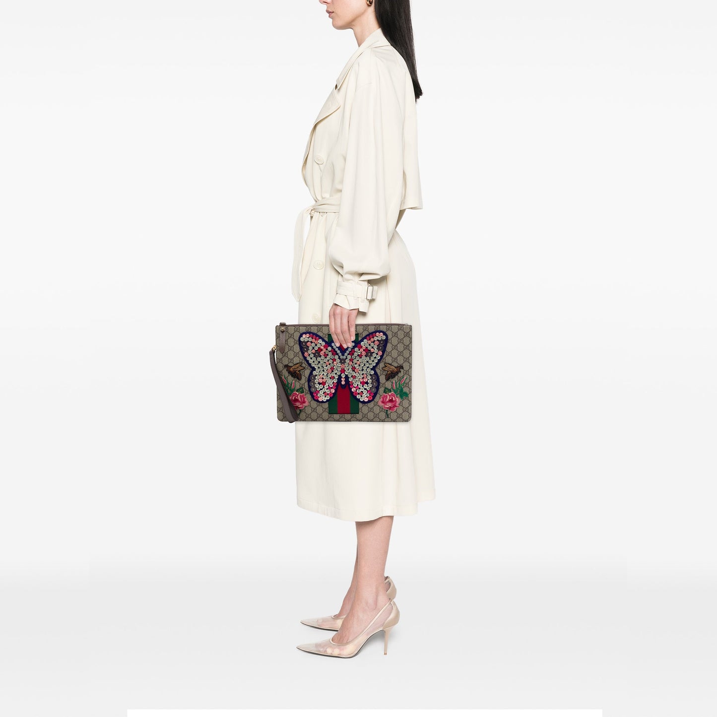 Gucci GG Supreme Web Butterfly Clutch