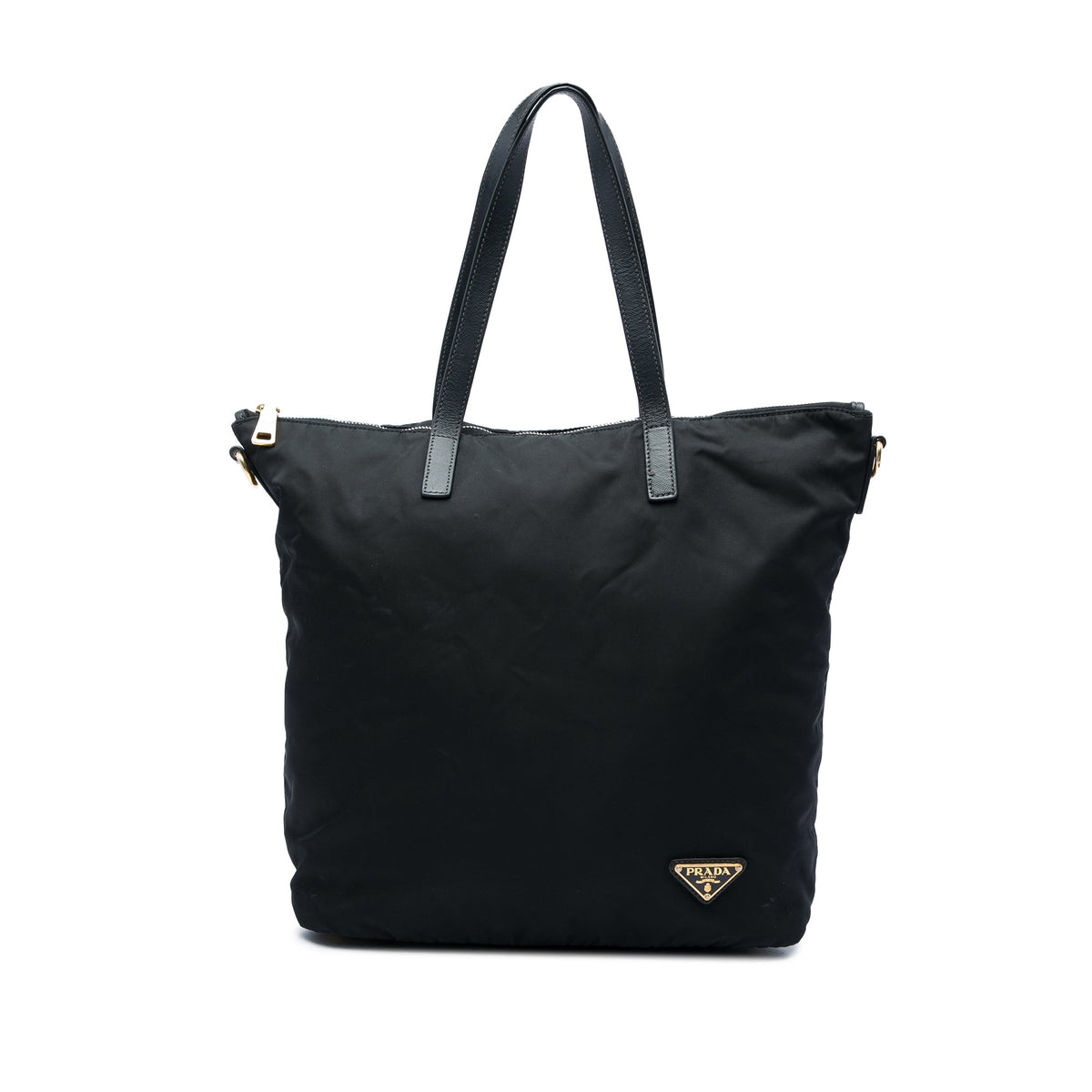 Prada Tessuto Zip Top Convertible Tote — Black