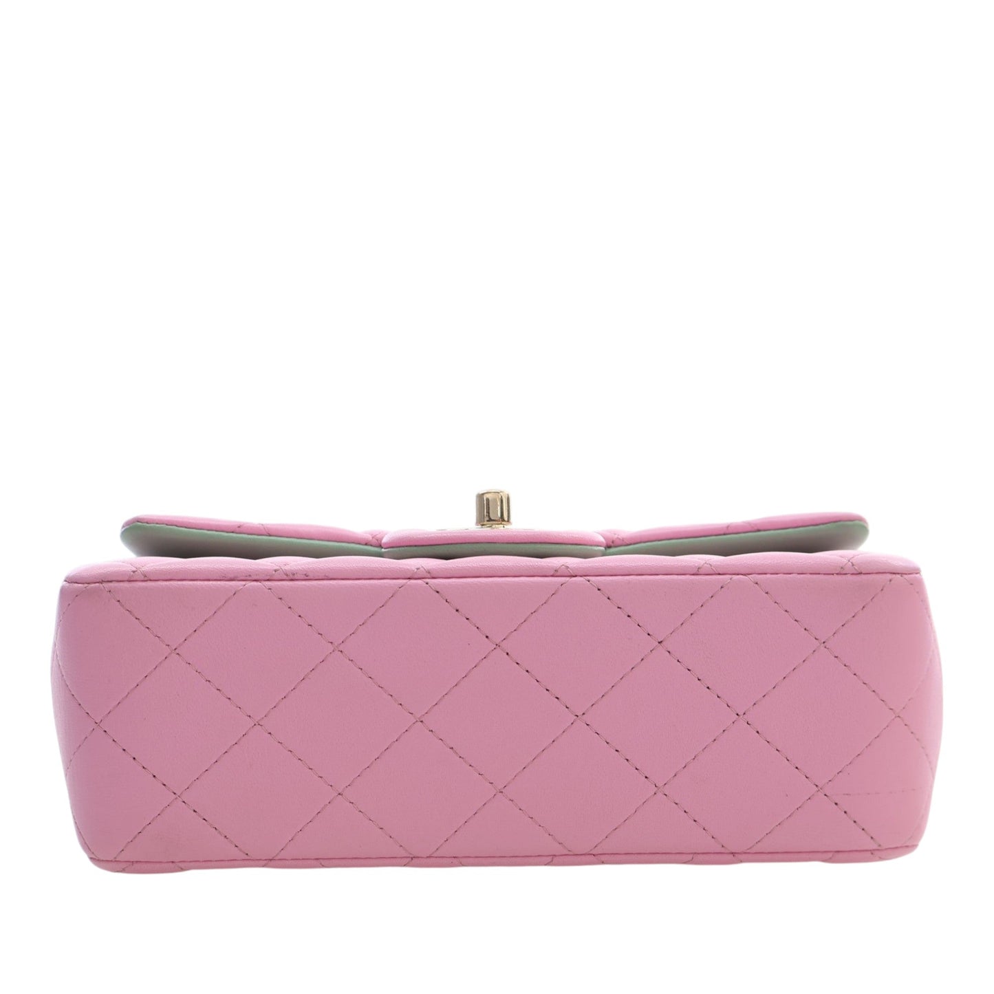 Chanel Mini Rectangular Bicolor Quilted Lambskin Top Handle Flap