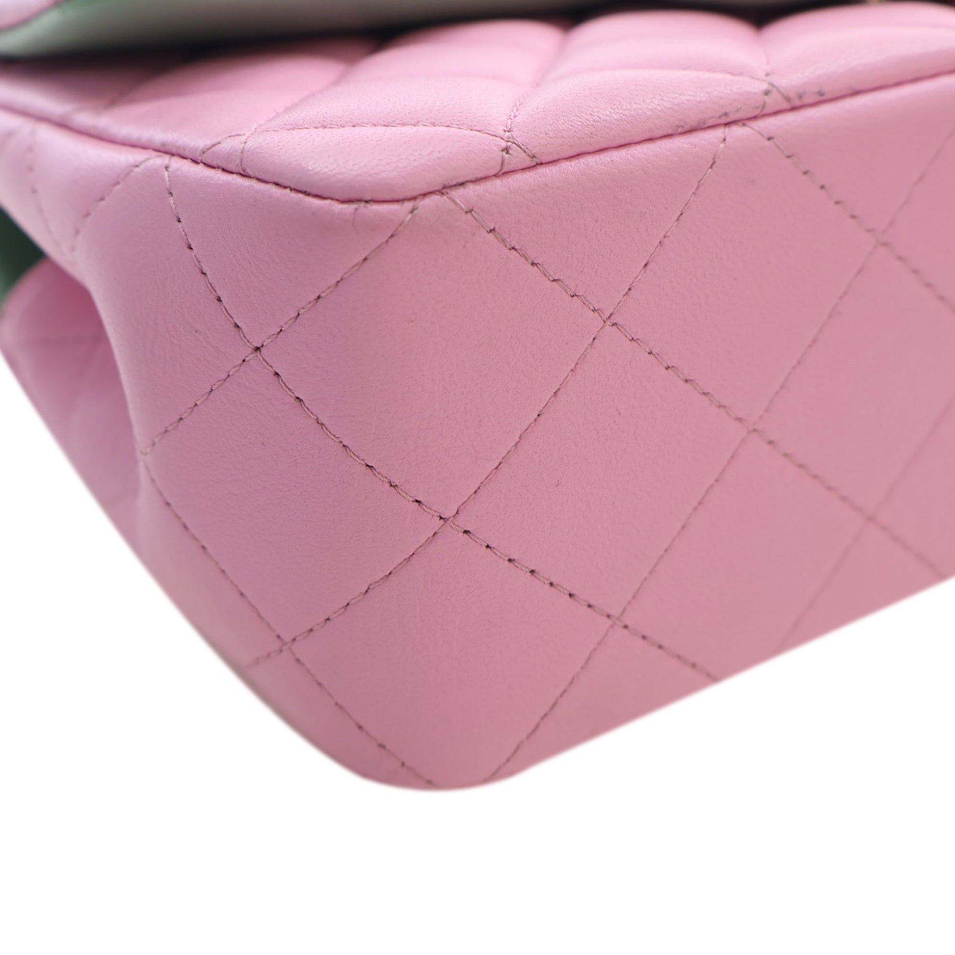 Chanel Mini Rectangular Bicolor Quilted Lambskin Top Handle Flap