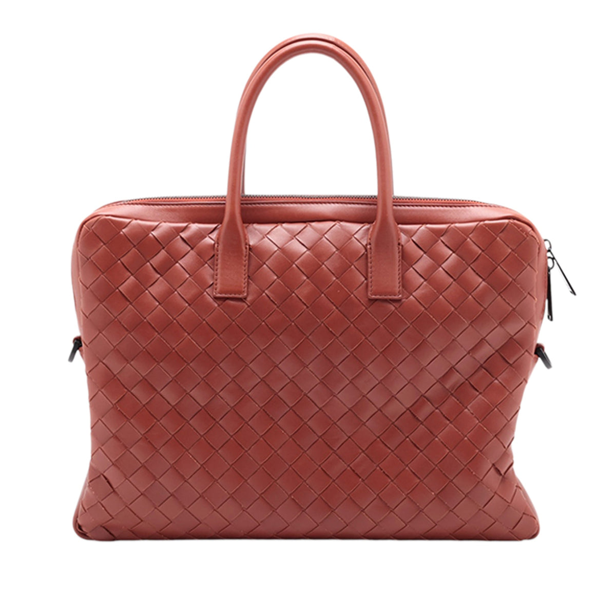 Bottega Veneta Nappa Intrecciato Business Bag — Brown