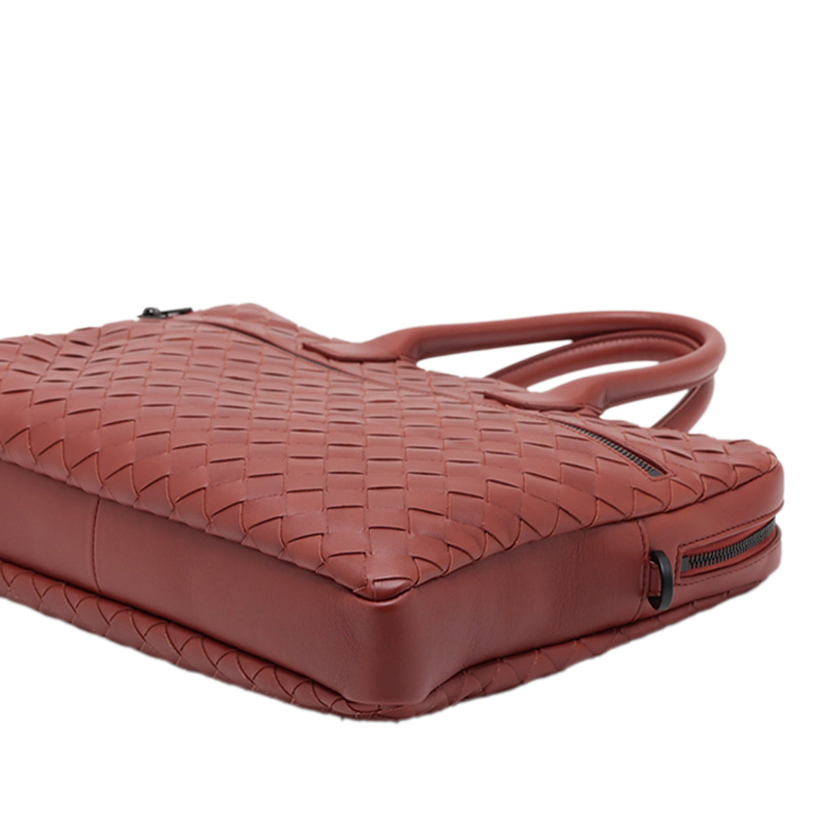 Bottega Veneta Nappa Intrecciato Business Bag — Brown
