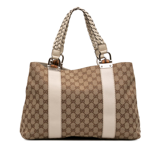 Gucci Medium GG Canvas Bamboo Libeccio Tote
