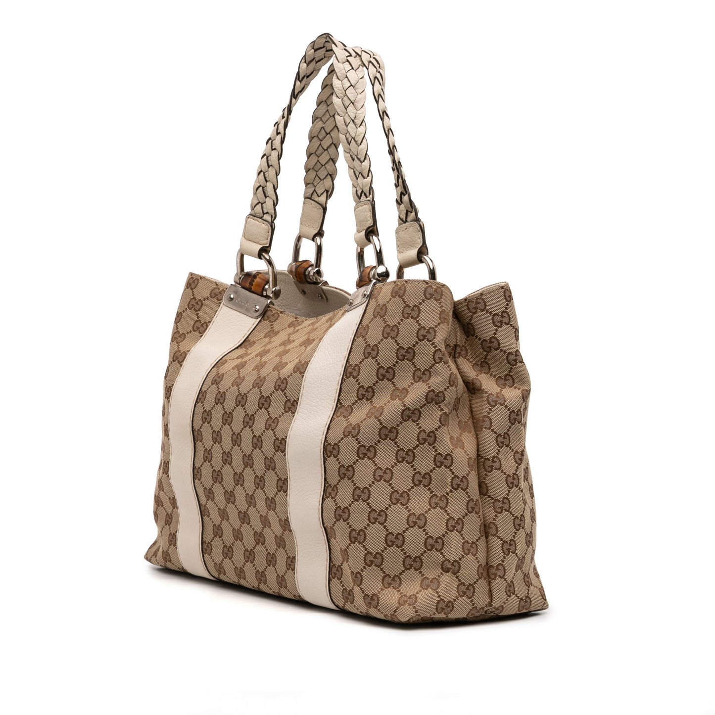 Gucci Medium GG Canvas Bamboo Libeccio Tote