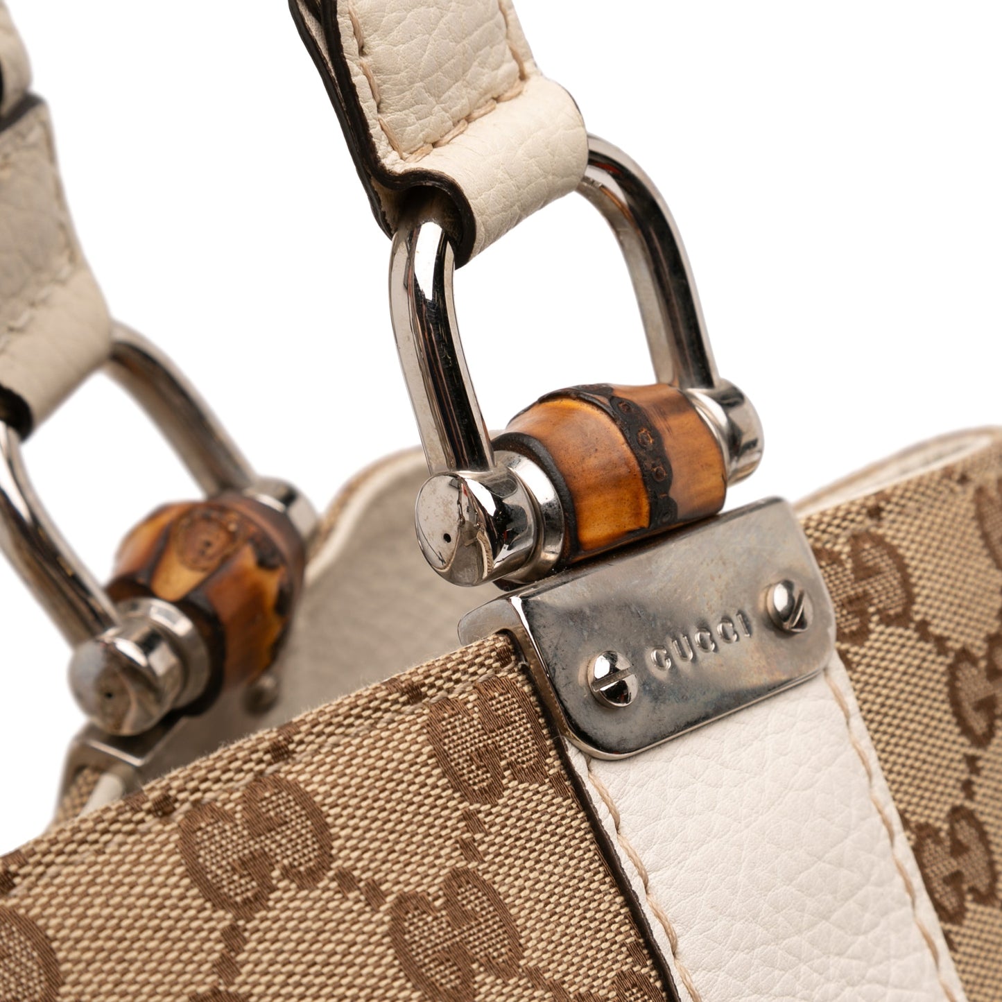 Gucci Medium GG Canvas Bamboo Libeccio Tote
