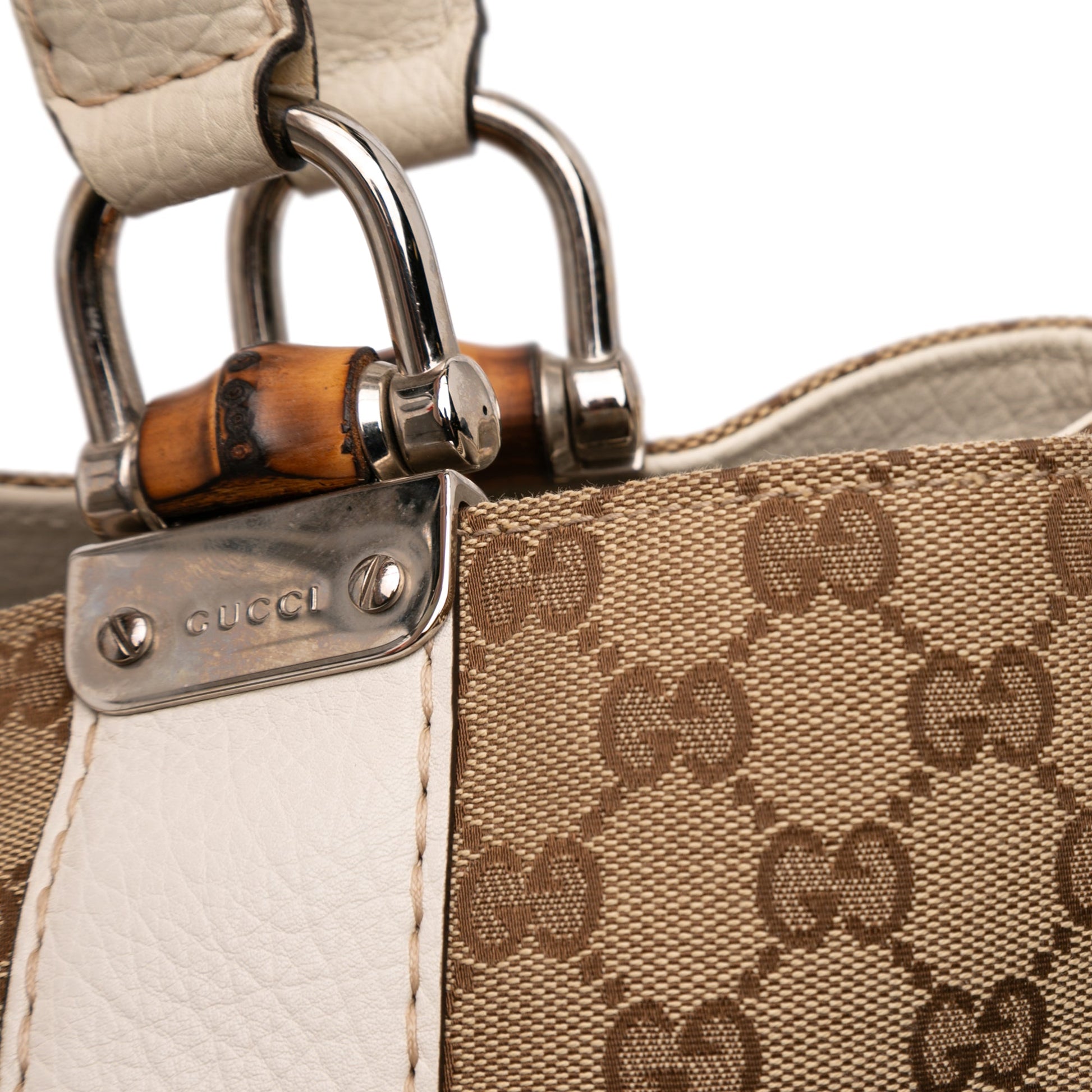 Gucci Medium GG Canvas Bamboo Libeccio Tote