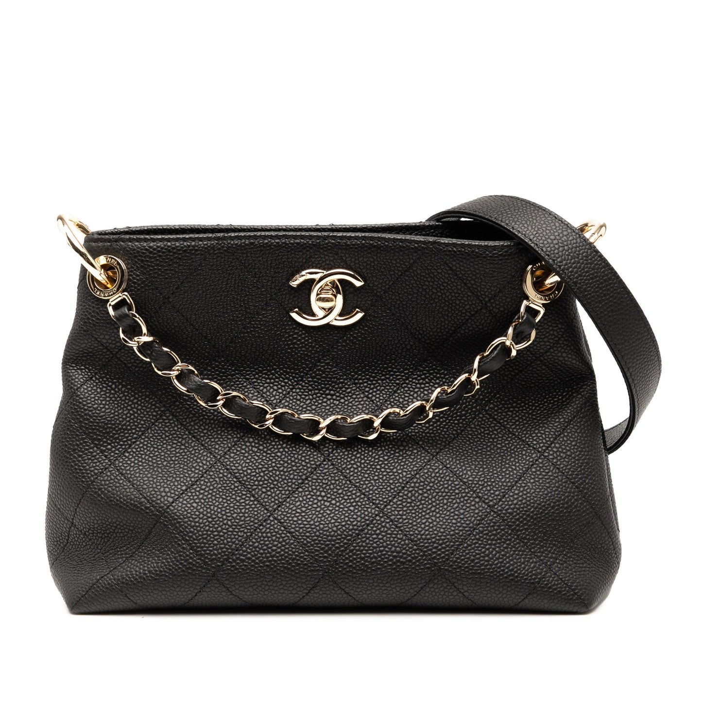 Chanel Small Quilted Caviar City Walk Hobo