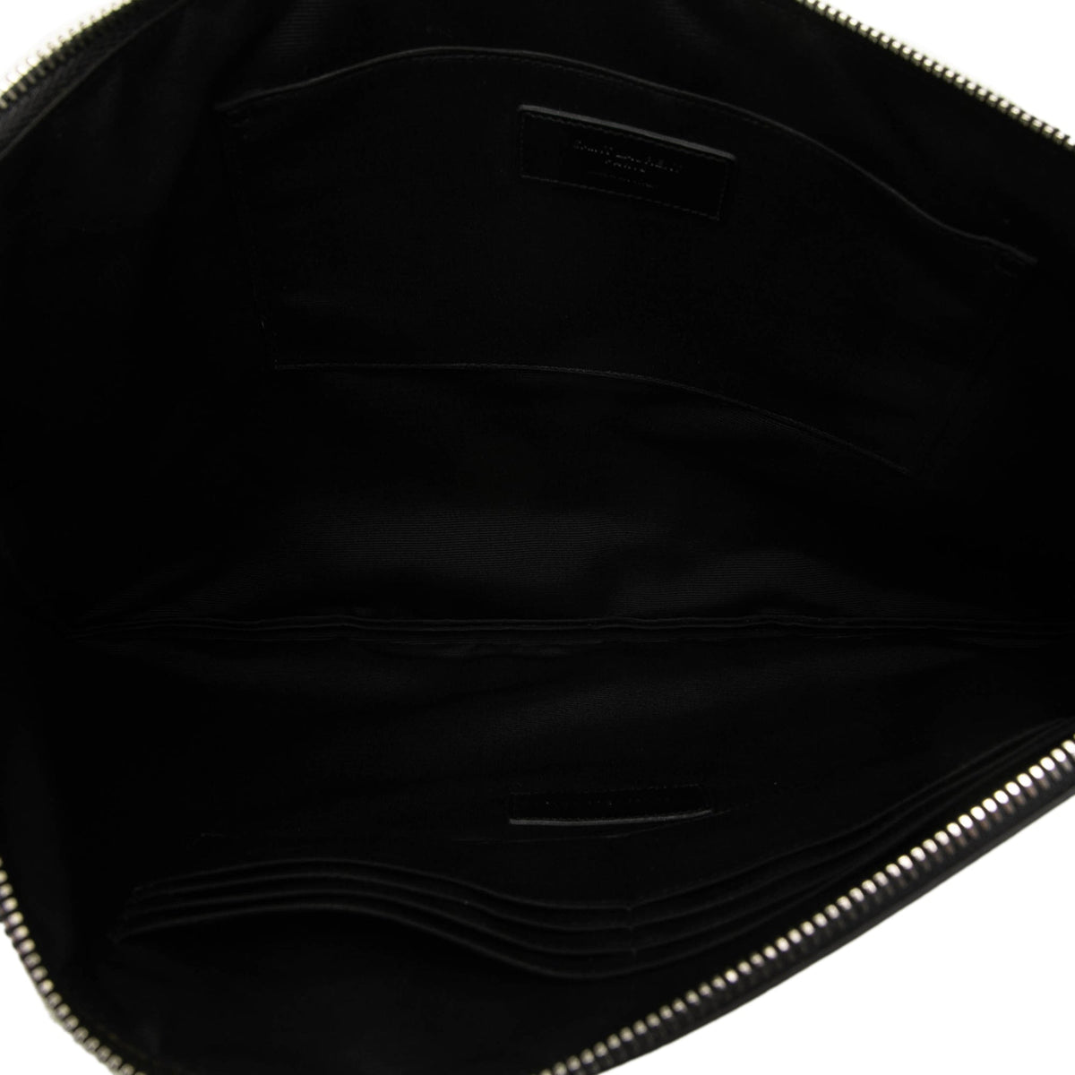 Saint Laurent Croc Embossed Leather Document Holder — Black