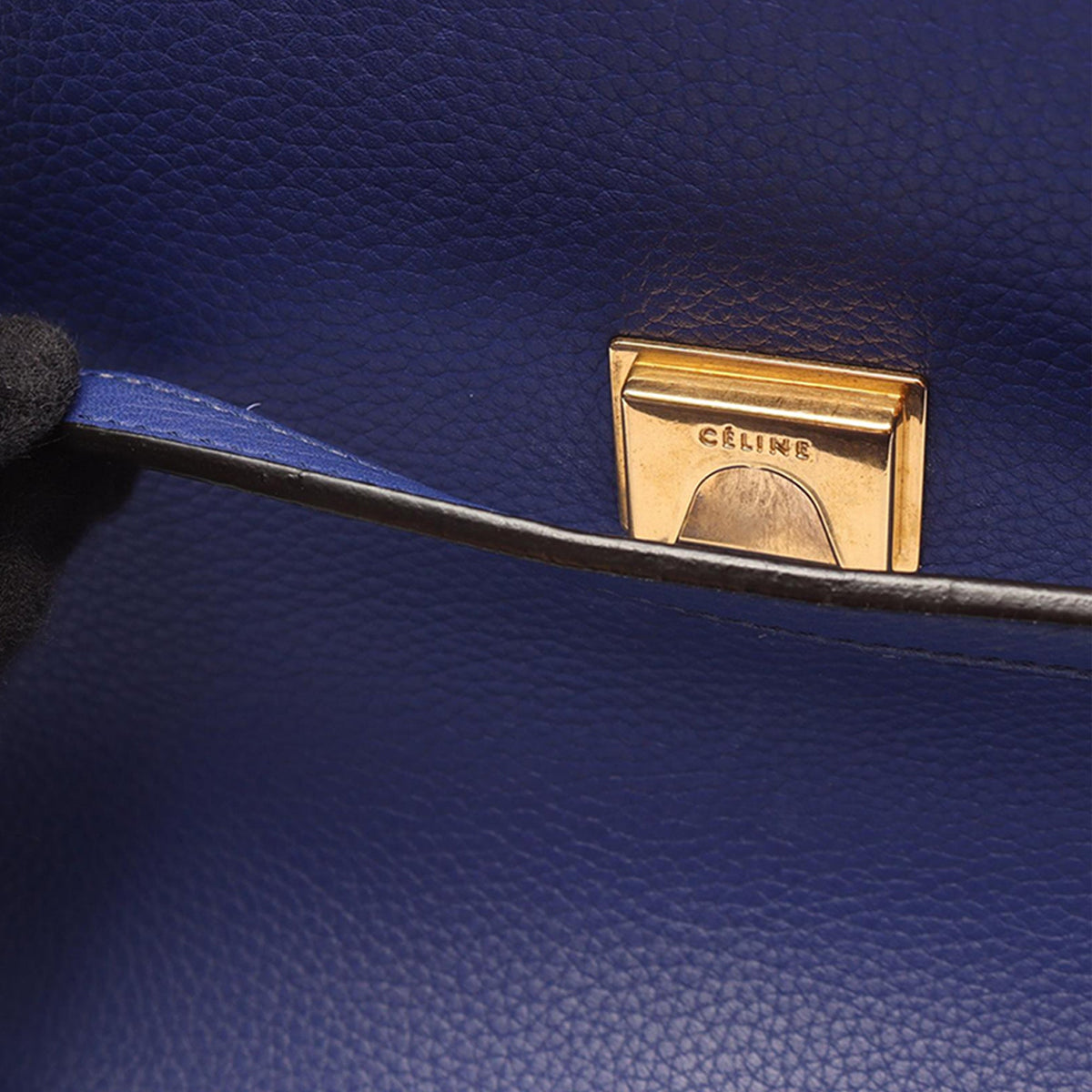Celine Mini Grained Calfskin Belt Bag — Blue