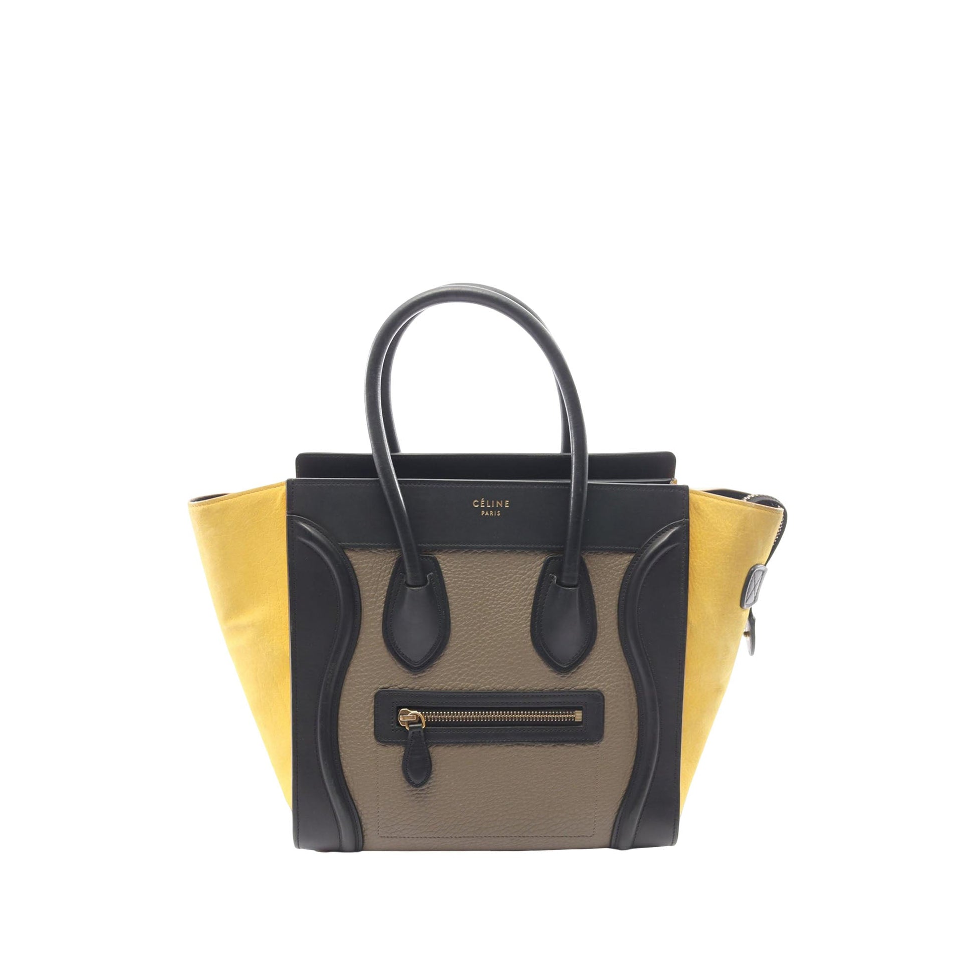 Celine Micro Tricolor Leather Luggage Tote