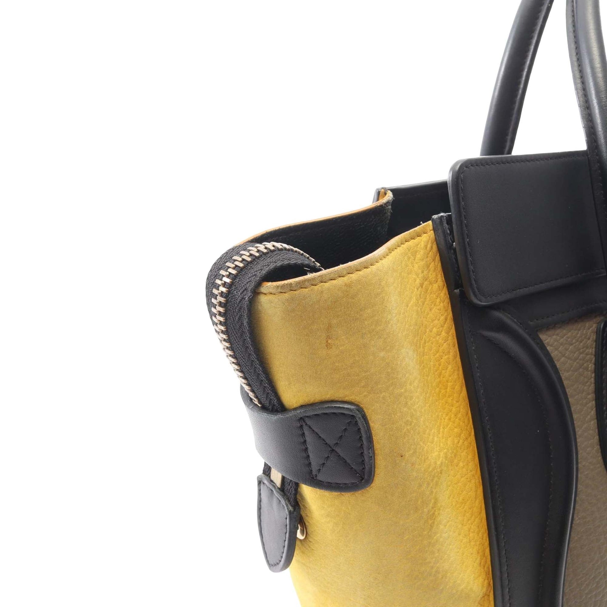 Celine Micro Tricolor Leather Luggage Tote