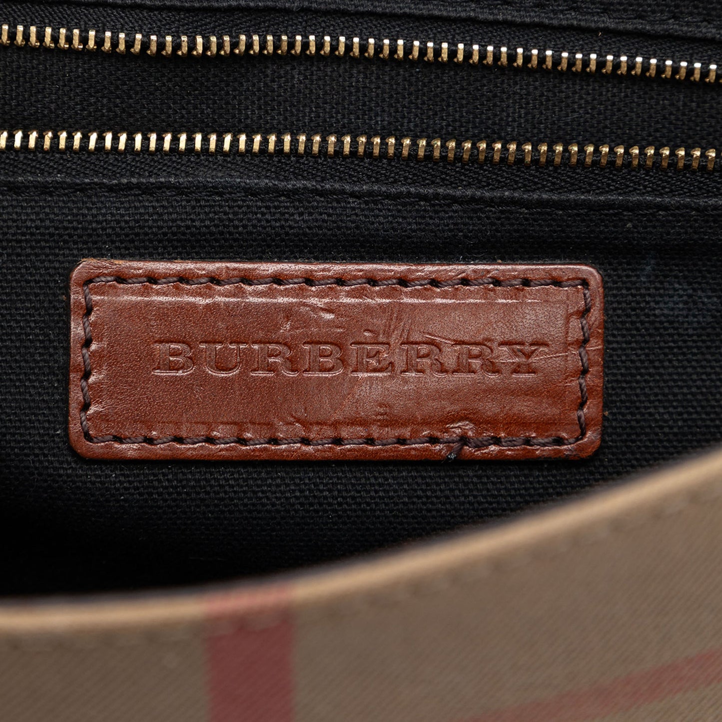 Leather and House Check Canvas Bridle Abbott Crossbody